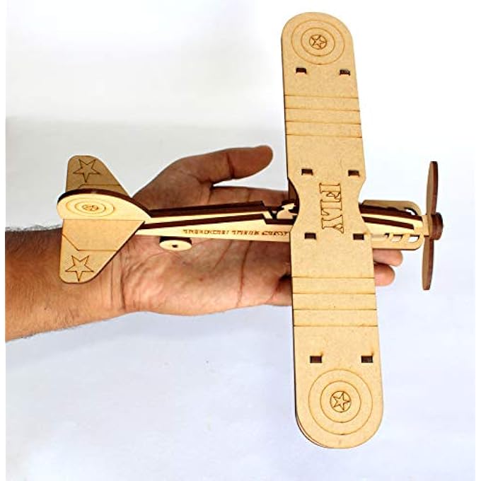 3D DIY MDF PUZZLE, GLIDER AEROPLANE RETRO PLANE MODEL - Image 4